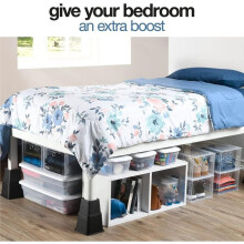 Adjustable Bed Risers - Elevation in 3.75 8.75 Inch - Heavy Duty Stackable Furniture Risers Supports 1,300 Lbs, 8PCS