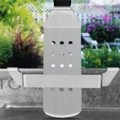2Pcs Stainless Steel Griddleatula Holder Griddle Tool Holder Barbecue Tool for Long Spatula, Slotted Spatula 2