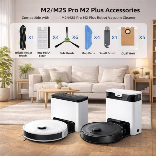 20 Pack Replacement Accessories Compatible with for  M2/M2S Pro M2  Robot Vacuum Cleaner 1