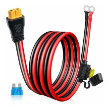 Câble de Terminal O Ring à XT60i, Câble de Connecteur XT60i 10AWG avec Fusible Intégré 15A/20A, Femelle en Cuivre Pur Haute Résistance