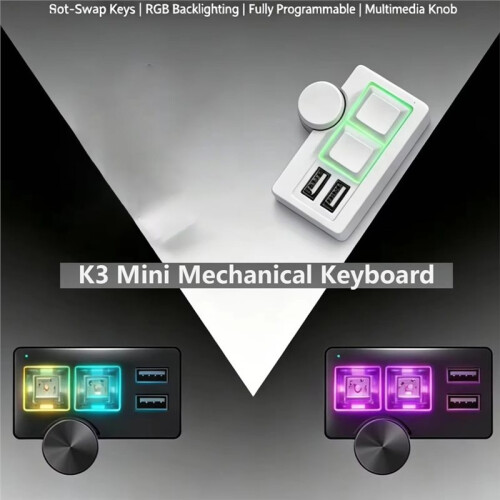 Hot-Swappable  Gaming Keyboard RGB Wired USB Multi-Combination/Multi-Media Gaming Custom Shortcut Keyboard Black 1