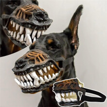 Scary Dog Muzzle for Halloween,Hilarious Dog Costume Muzzle with Large Horror Teeth, Covering Party Comedy 31CM