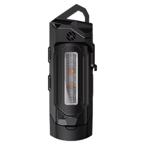 Rechargeable Flashlight with Adjustable Magnetic Hook, UV & Side Light, Buzzer Alarm, Compact Pocket Black 1