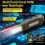 Rechargeable Flashlight with Adjustable Magnetic Hook, UV & Side Light, Buzzer Alarm, Compact Pocket Black 5
