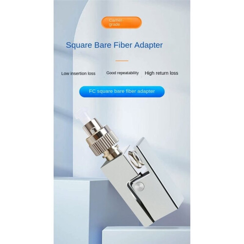 FC Square Bare Fiber Coupler Adapter FTTH Bare Fiber Connector for OTDR Red Light Pen Optical Power Meter Test 2