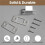 2 Sets Deadbolt Strike Plate 1"X2-1/4" Round Corner - 4 Plates + 2 Dust Boxes, Brushed Silver Door Backplate 6