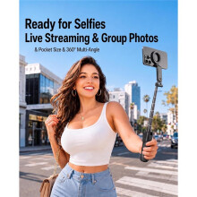 Magnetic Selfie Stick Tripod 4-in-1 Phone Tripod with Detachable Wireless Remote & Ergonomic Grip