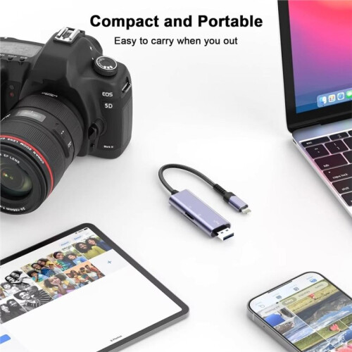 2-in-1  & USB3.0 Memory Card Reader, High-Speed Dual Slot  TF Card Adapter Camera Memory Card Reader 2