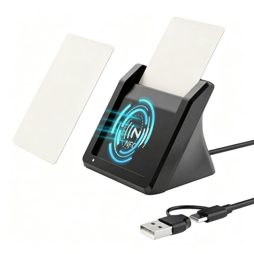Card Reader with NFC,USB A/C IC Reader 2-in-1 Contact and Contactless for Windows 10/11, OS,Android and Linux 1