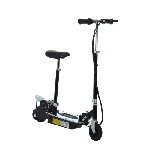 Foldable Powered Scooter with Adjustable Seat, Brake, Black
