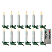 Flameless LED Taper Candles Battery Operated Clip- Candles for Christmas Tree Candle Lights Electric Candles 12PCS