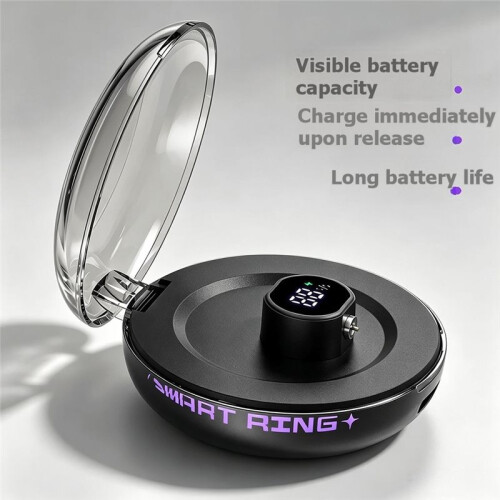 Luminou  Ring with Charging Case Digital Display Large Capacity Battery Fast Charging Box Black 1