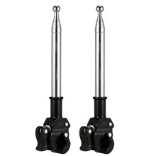2er-Pack 51 Zoll Verstellbarer Fahnenmast mit Klemmen, Fahnenmast-Halter für Motorrad, Golfwagen, ATV, Rollstuhl, Dirtbike