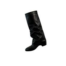 Willtoo Women's Knee High Boots Black Round Toe Side Zipper