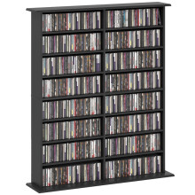 16-Compartment Media Shelf - Black