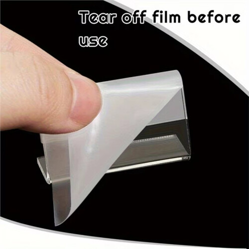 50pcs  Acrylic Display Stands 4x2cm Clear Rectangular Name Tags Card &Label Holders for Retail Stores for Showcasing 1