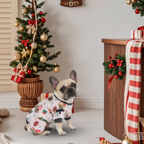 Christmas Dog Pajamas Soft Warm Santa Snow Pattern for 1