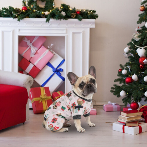 Christmas Dog Pajamas Soft Warm Santa Snow Pattern for 2