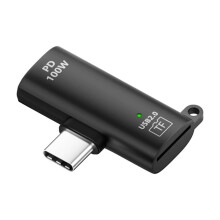 2 in 1 OTG Adapter PD100W USB C Oplader Type C Mannelijk Naar TF Geheugenkaart Lezer U Schijf Lezen voor Telefoon Tablet Laptop A