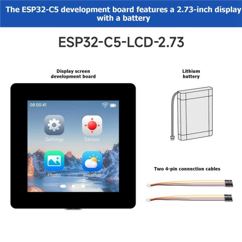 ESP32-C5 2.73" LCD Development Board RISC-V 32bit MCU 320x320 WiFi6  5.0 for DIY Projects ESP32-C5-LCD-2.73 2