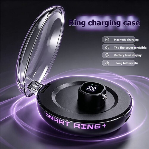 Luminou  Ring with Charging Case Digital Display Large Capacity Battery Fast Charging Box White 2