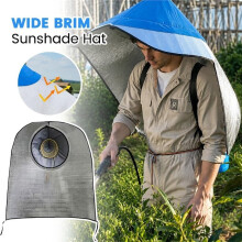 Sun & Rain Protection Hooded Cape Hat Extra Wide Brim Sunshade Anti-UV Waterproof Neck Cover Outdoor Gardening Fishing