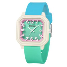 Sanda 5ATM Women's / Girl's 3D Display Square Sports Quartz Waterproof Watch