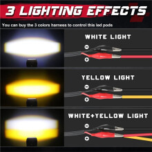 2Pack LED-Motorradfahrlichter, Gelb/Weiß Dual-Color LED-Scheinwerfer für ATV UTV SUV Geländewagen Lkw