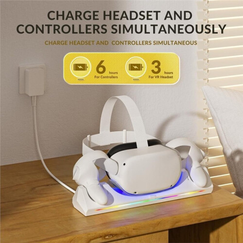 Magnetic Charging Dock for Meta/0culus Quest 2 VR Headset and Controllers Magnetic Charging US PLUG 1