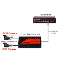 10X 2-Poorts POE-Extender 100 Mbps met IEEE 802.3Af-Standaard voor NVR IP-Camera AP IP VOICE POE Verleng 100 Meter voor POE-Bereik