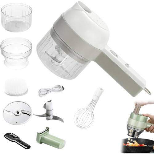 Slice Ease Electric Chopper 4-in-1 Portable Vegetable Cutter