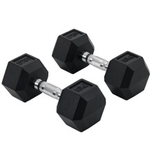 2x10kg Hex Dumbbells Set Rubber Dumbbells Weight Lifting Equipment Fitness Home Gym