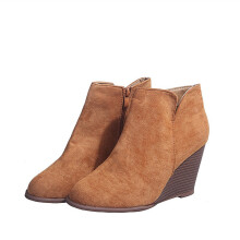Willtoo Women's Suede Chelsea Booties Yellow US-9