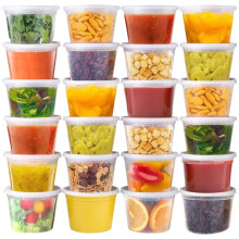 Disposable Round Takeout Containers with Lids 24 Pcs 16 oz