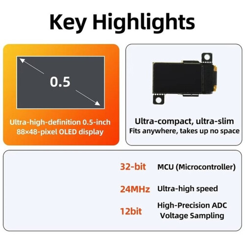 0-30V  Ultra-Thin Digital Voltmeter 0.5-Inch OLED Display 2/3 Wire Voltage Meter 5Hz/10Hz Adjustable