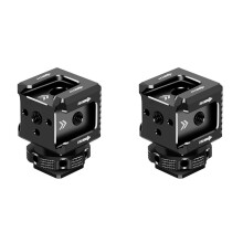 2X Dreifach-Blitzschuh-Montageadapter 1/4 -Loch Blitzschuh-Monitorsockel Mikrofon-Fülllichthalterung Halter für SLR-Kamerakäfig