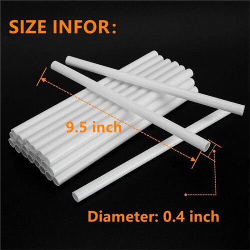 100 Pack Plastic White Cake Dowel Rods, Tiered Cake Construction Rods, Cake Stacking Supporting Rods, 0.4 Inch Diameter 1