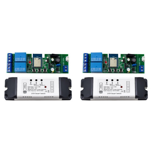 2X Tuya WIFI 2CH  Relay  Sensor AC85-250V  Access Control Relay Controller with Shell