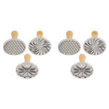 6 Stück Keksstempel Metall-Kekspressform mit Holzgriff zum Selbermachen Von Backen, Kuchen, Gebäck, Ausstechformen, Kekspresse zum Backen