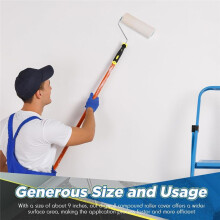 3pcs Drywall Compound Roller Cover with 1pc Paint Roller Frame, Drywall Texture Roller Brush for Putty, Texture Coating