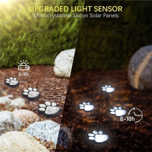 8pcs Paws Print Solar Light, Outdoor Waterproof Light, Pet Souvenir Decoration, Pet Lover'S Gift, White Light