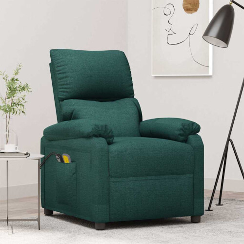 VidaXL vidaXL Elektrischer Massagesessel Dunkelgrün Stoff
