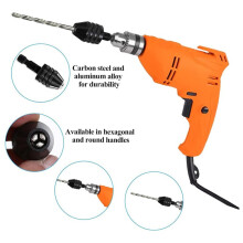 4Pack Round to Hex Adapter 1/4 1/8 1/16Inch Drill Chuck Adapter Keyless Drill Chuck Bit Hex for Impact Driver Conversion