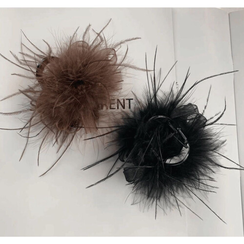 Elegant Hair Clip Set Mesh Feather Shark Clip