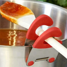 Stainless Steel Pot and Spoon Rack, Anti-Scalding Pot Clamp Spoon Rack, Kitchenware Bowl Clamp, Cooking Utensil Red