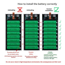 DIY Power Case Box 40x18650 Battery Pack with LED Lighting and Advanced Charging Protocols Detachable Battery Case A