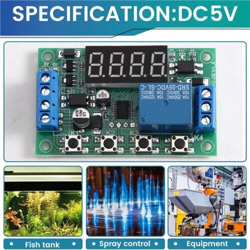 5V 12V 24V Delay  Relay Control  Module Timing Cycle Power-Off Signal Triggers Embedded Direct AC C 2