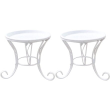 2X Flower Stool Metal Flower Stand,European Style Stool Balcony Floor Garden Flower Pot Planter Holder A
