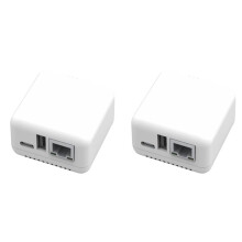 2PCS NP330 Network USB 2.0 Print Server USB2.0 Printer Server 100Mbps RJ45 Connection for Androids Phones EU Plug