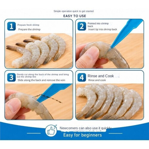 2pcs Shrimp Deveiner and Peeler Set, Long-Lasting Plastic Material, Ergonomic Handle, Quick Peeling